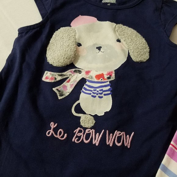 Gymboree Eiffel Flowers 2T NWT shirt & Striped Leggings set. - Picture 4 of 4